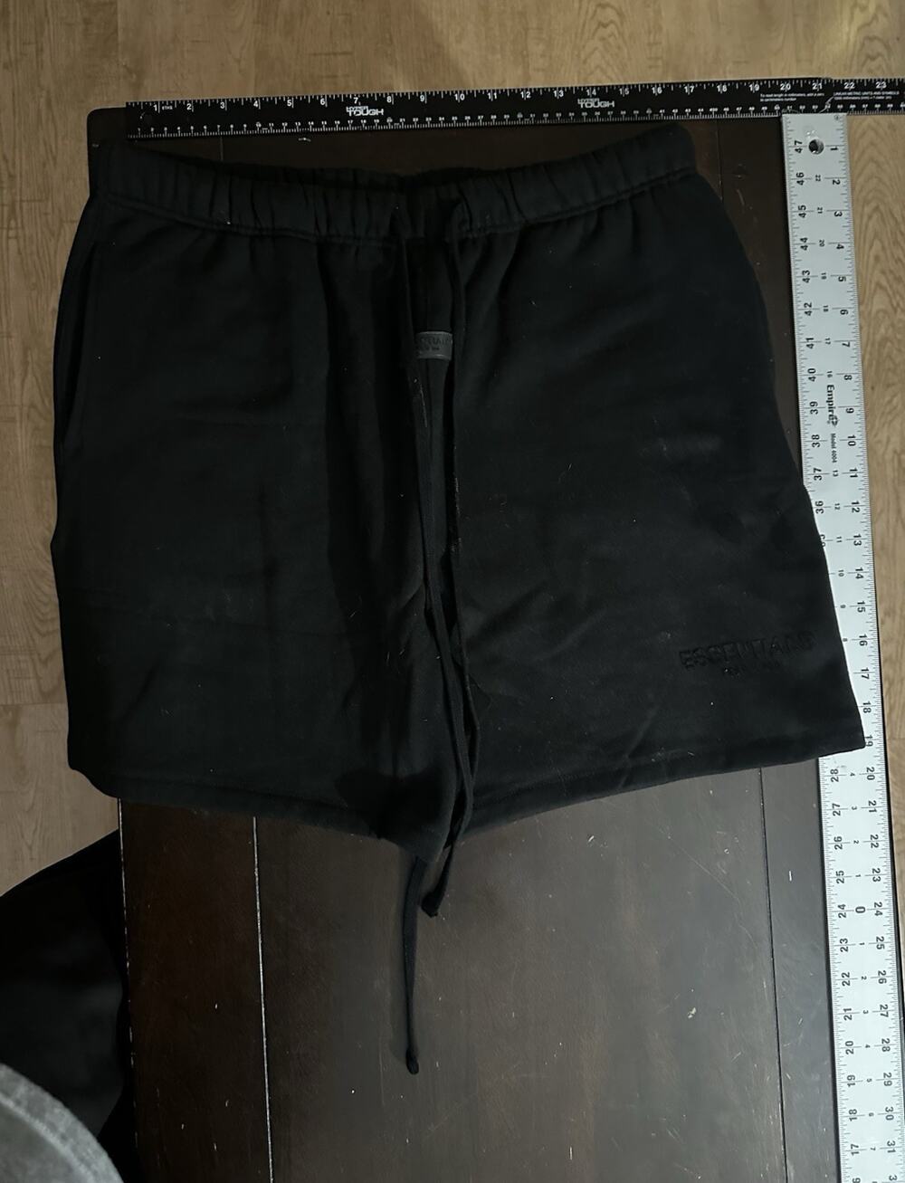Essentials Fear of God Men's Black Fleece Sweat Shorts Elastic Waist Pockets XL